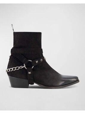 New Karl Lagerfeld Paris Men's Suede Harness Chain Boot Sz 8.5